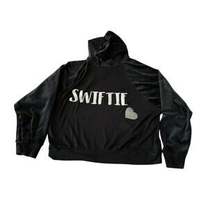 Swiftie Hoodie Black Medium Taylor Fan Inspired Pullover Sweatshirt Festival